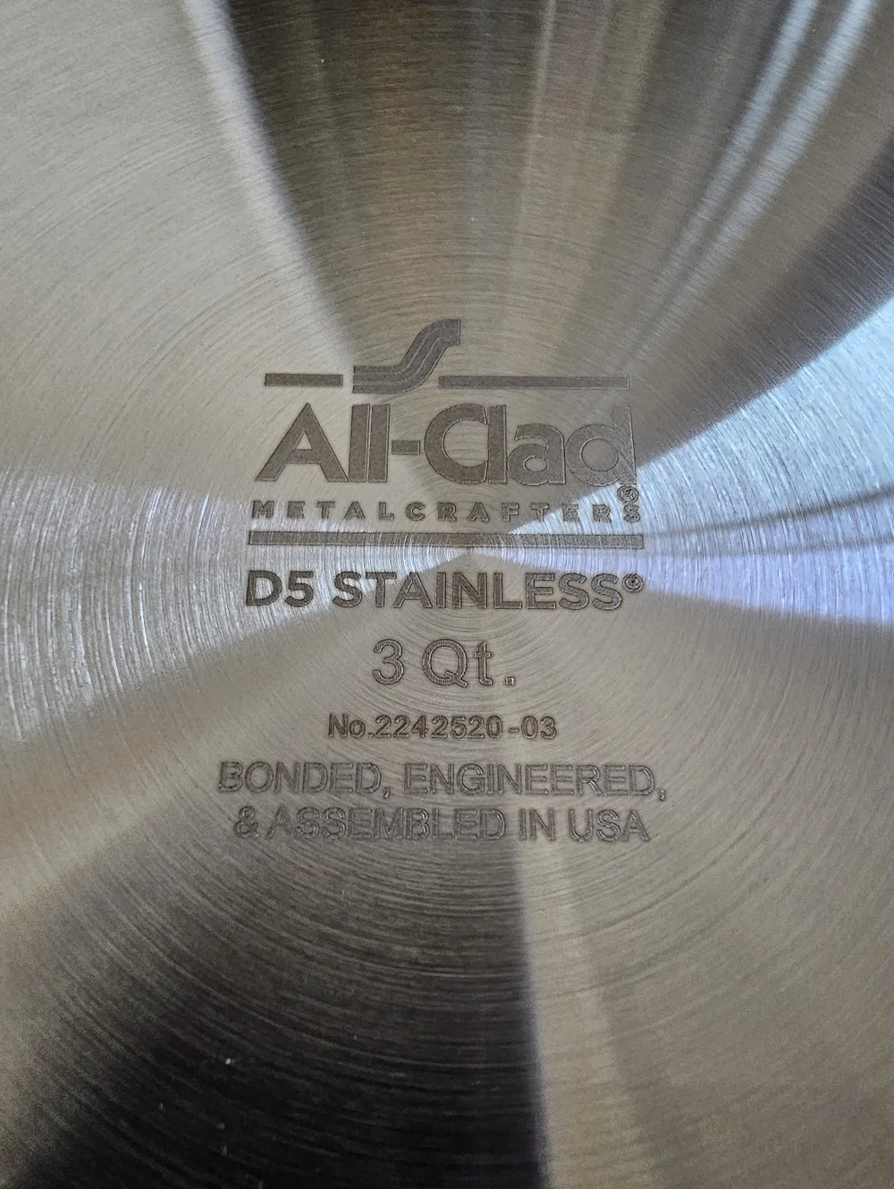 New All-Clad D5 3 Qt Saute Pan